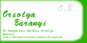 orsolya buranyi business card